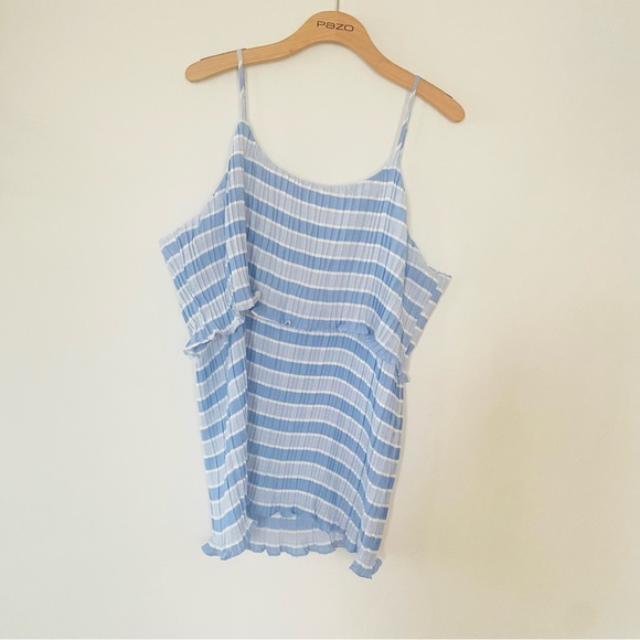 Perfectly Priscilla XL blue striped tank top - Picture 1 of 6
